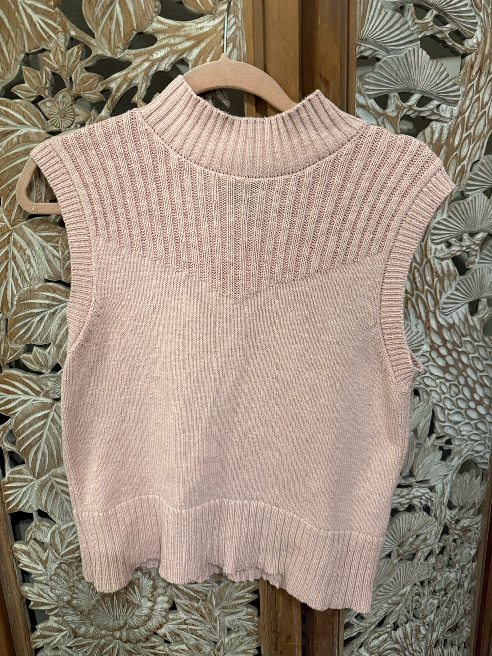 Sanctuary Blush Pink Sleeveless Cowl Knit Vest